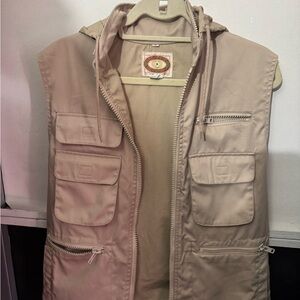 Banana Republic Light Tan Hooded Vest